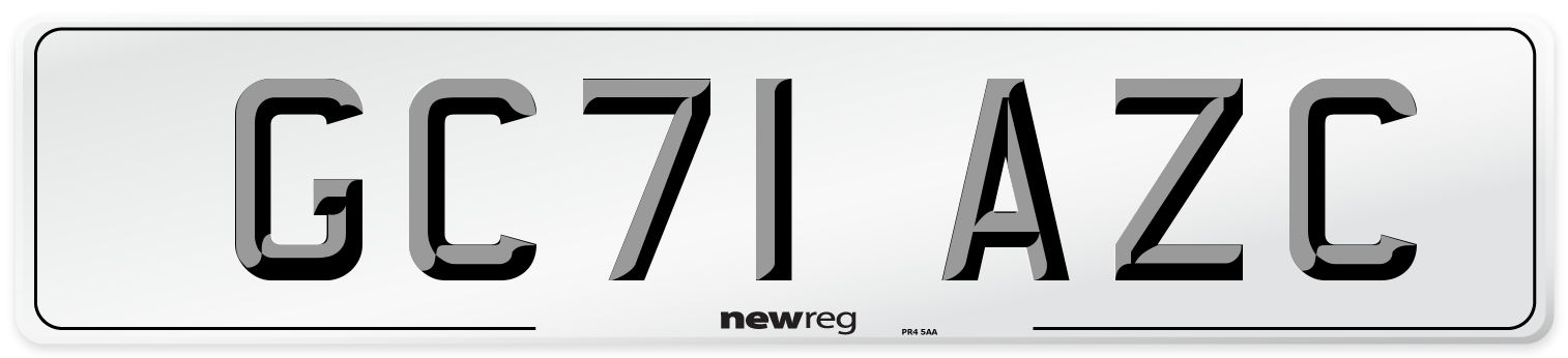 GC71 AZC Number Plate from New Reg